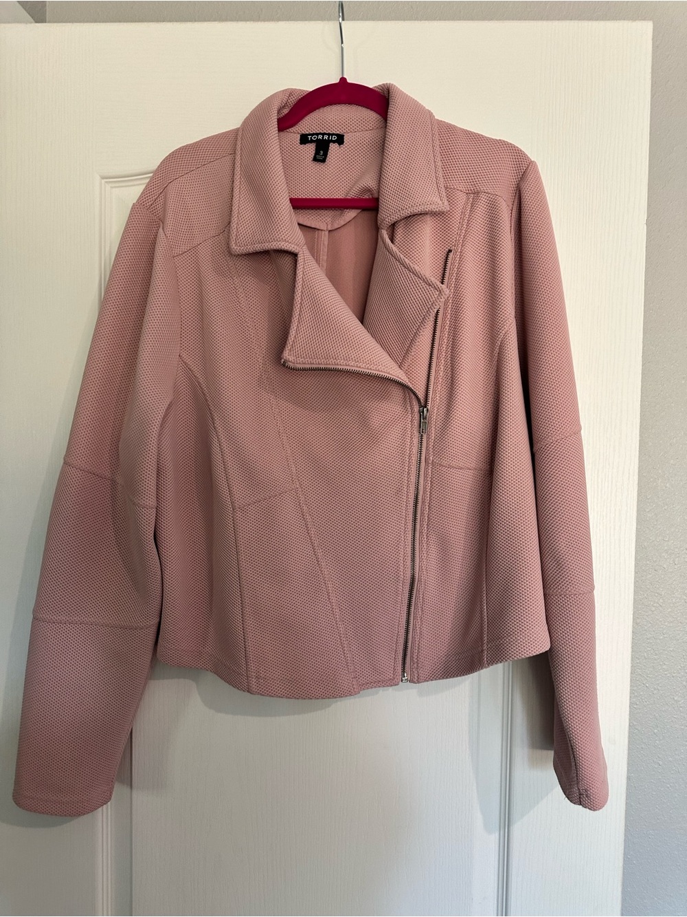 torrid Dusty Pink Textured Moto Jacket